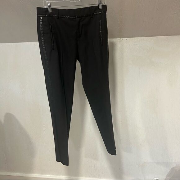 Revolve Vince Charcoal Gray Black Tuxedo Stripe slim straight skinny Pants - Picture 3 of 10